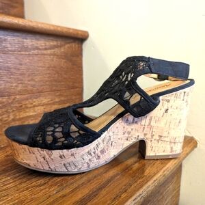 American Eagle Platform Lace cork wedges shoes Size 8